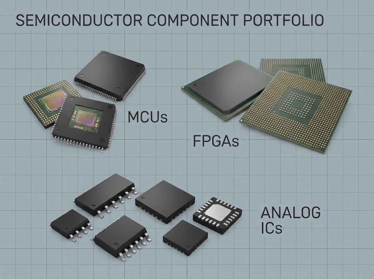 Component families including microcontrollers, FPGAs and analog ICs